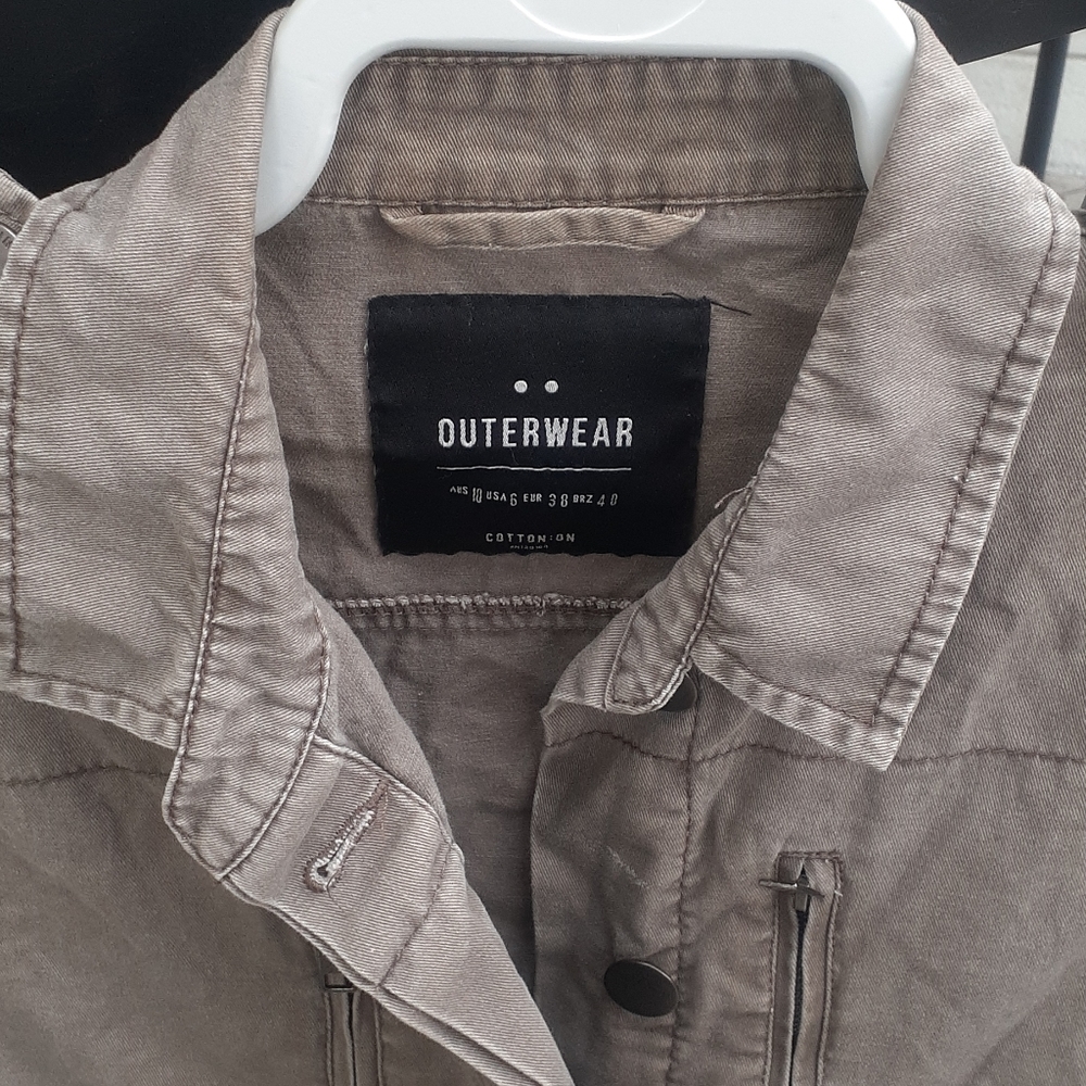 US Cotton On Utility Jacket sz 6 grunge Coat - Picture 3 of 9